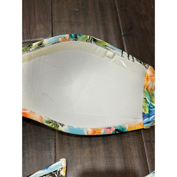 Body Glove Floral Gingham Reversible Bikini Tropical Print Swimwear Sz Medium - Picture 5 of 10